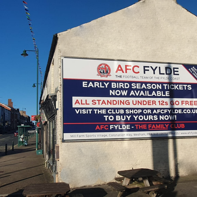 AFC Fylde Early Bird Season Ticket Billboard | BuildingSkinz